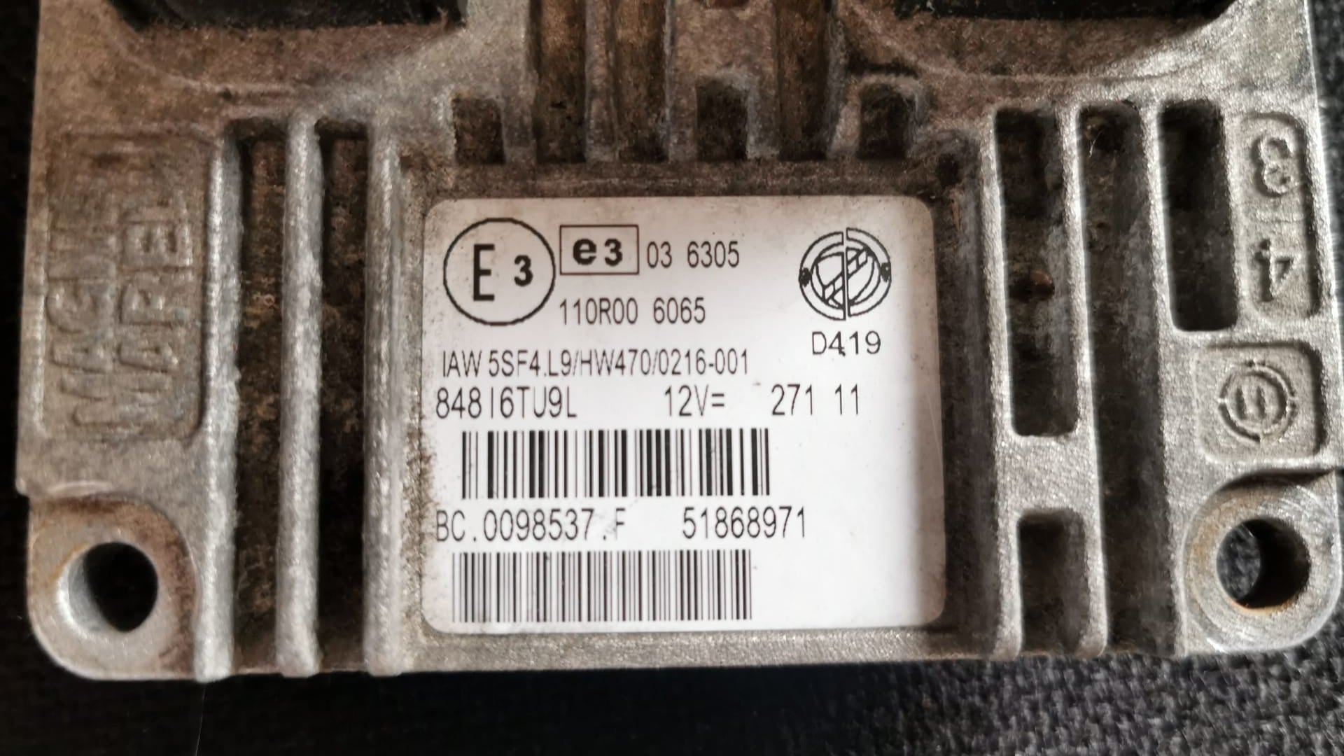 CENTRALINA MOTORE ECU 5SF4.L9 HW470 51868971 FIAT DUCATO METANO F1CE0441A