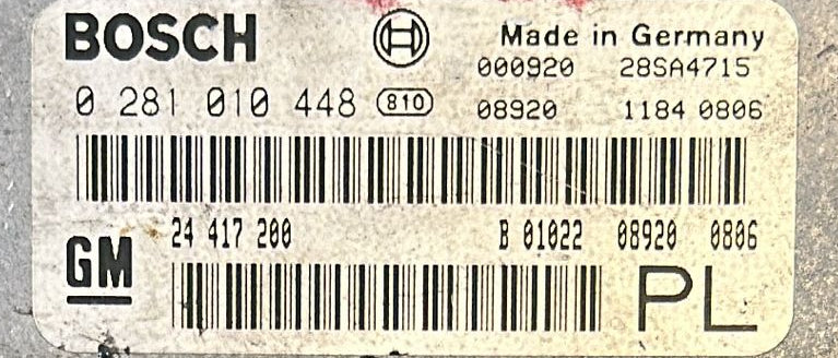 Opel Frontera 2.2DTI 24417200 0281010448 EDC15M1 VU2M2S60