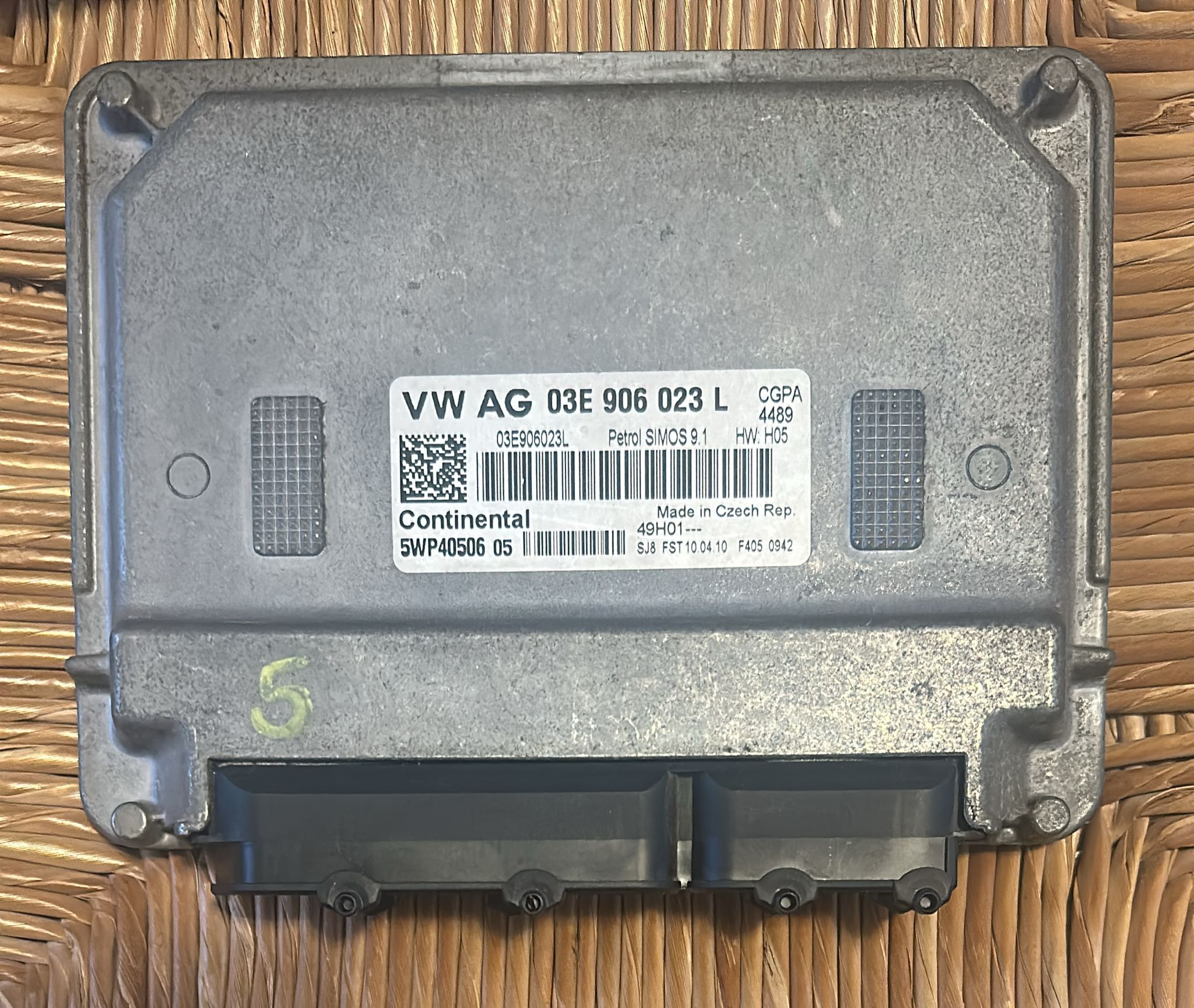 03E906023L 5WP40506 SIMOS 9.1 ECU CONTINENTAL VOLKSWAGEN POLO V 6C1 6R1 DAL 2009 AL 2022 1.2 51KW 69CV BENZINA