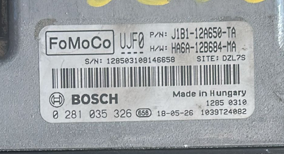 0281035326 CENTRALINA MOTORE ECU BOSCH FORD FIESTA VII 7a SERIE VAN 1.5 TDCI 8V MAN 6M EDC17C70