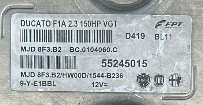 Centralina FIAT DUCATO MJD 8F3.B2 MAGNETI MARELLI HW00D 1544 B236 55245015