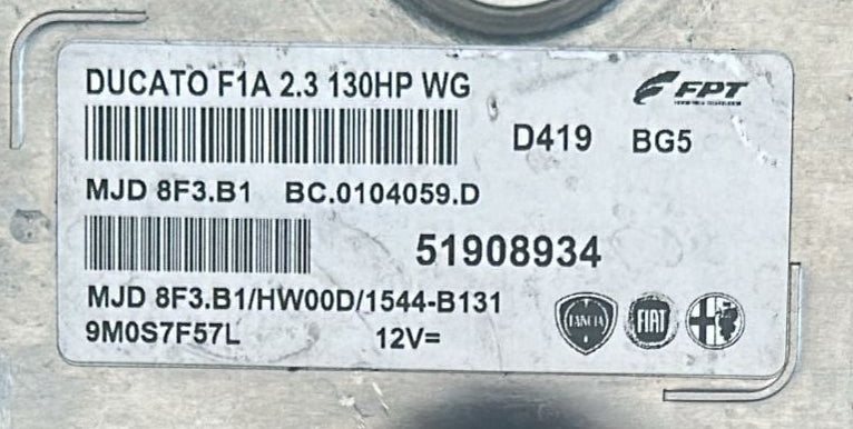 CENTRALINA MOTORE FIAT DUCATO 2.3 JTD MAGNETI MARELLI MJD 8F3.B1 MJD8F3B1 51908934