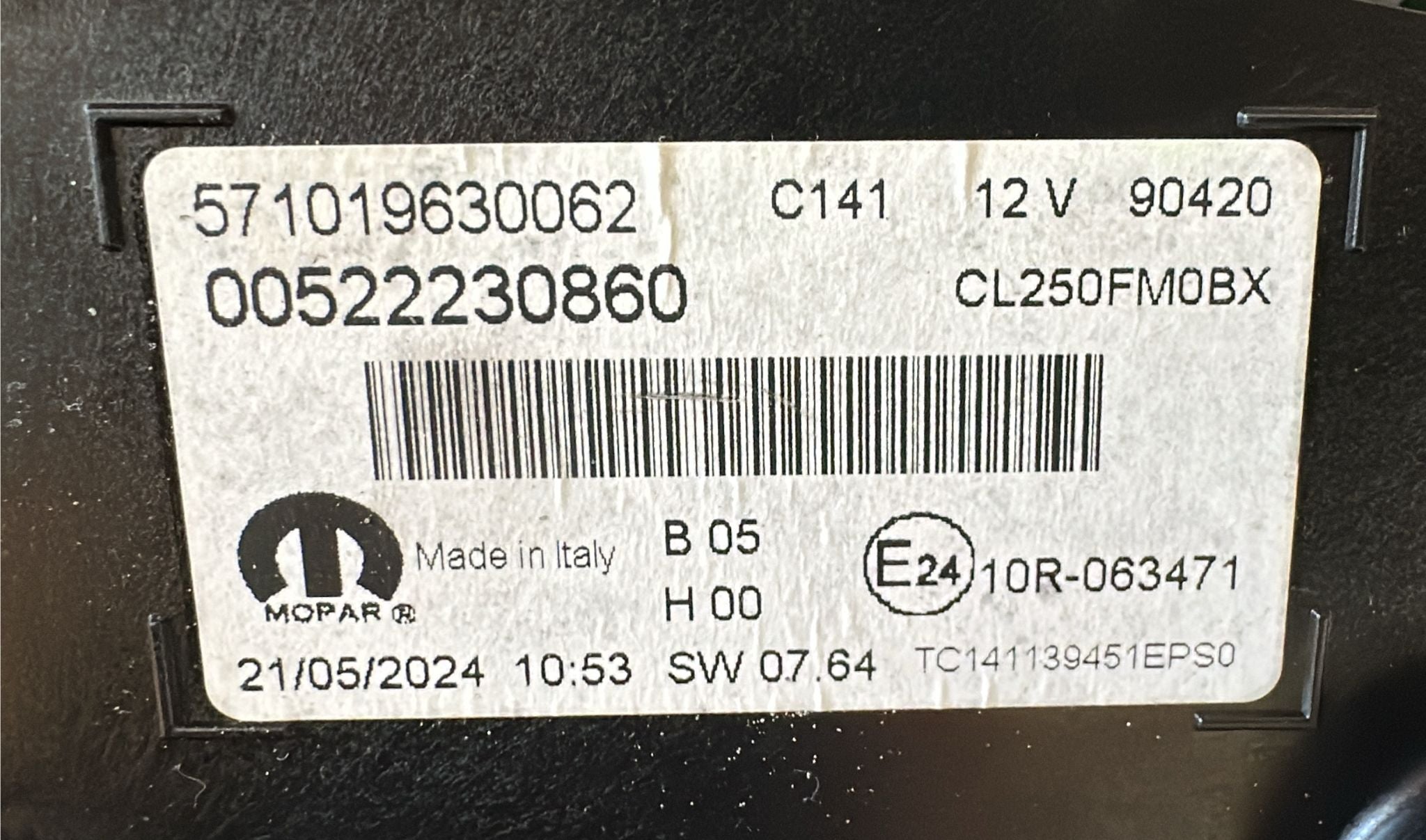 Quadro strumenti Fiat DUCATO 2.2 MJT 104kw d/2184ccp  2.2 MJT 117kw d/2184cc schermo 3.5 pollici 00522230860