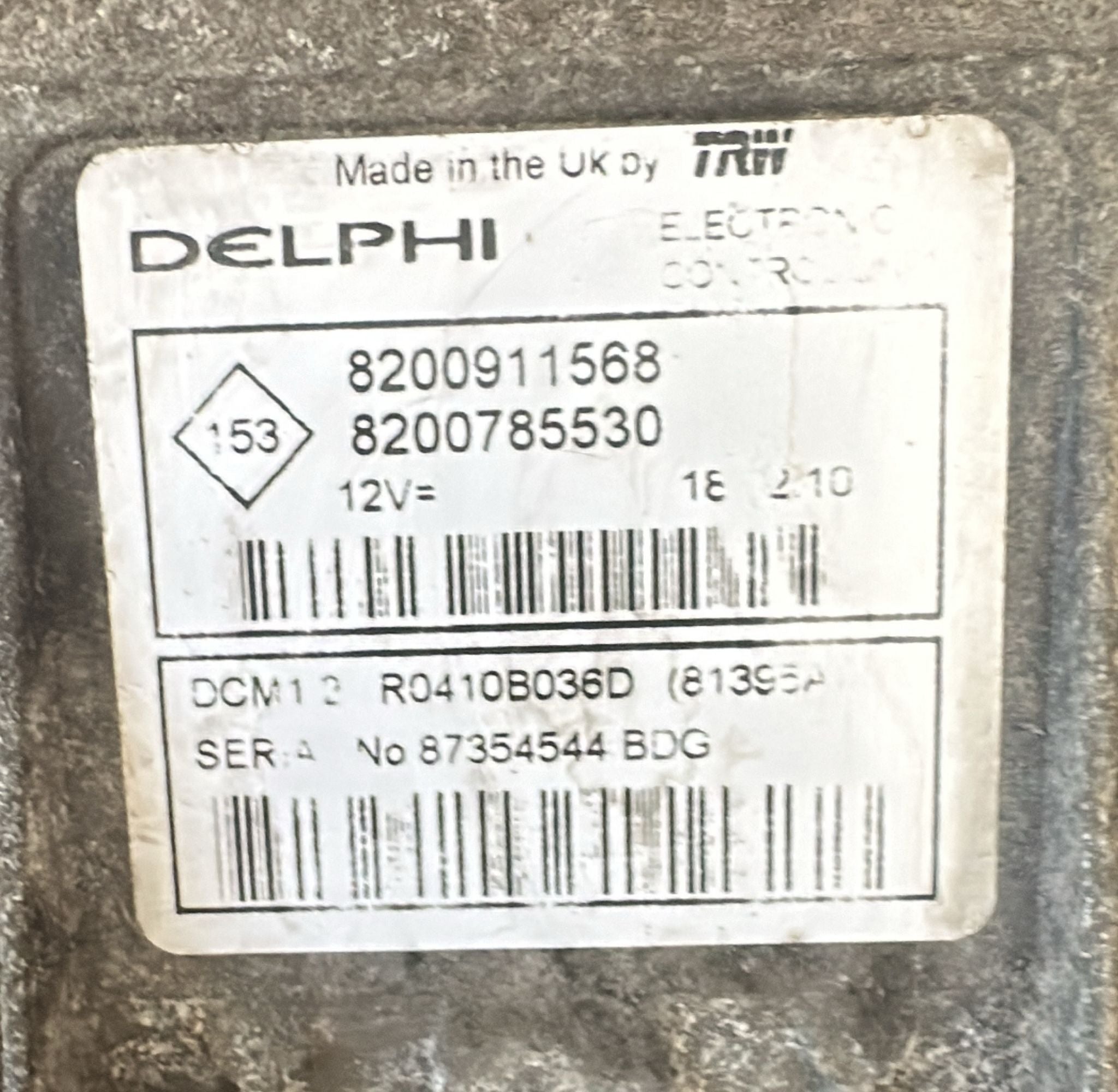 8200911568 R0410B036D DELPHI DCM1.2  ECU DACIA SANDERO 1.5 DCI