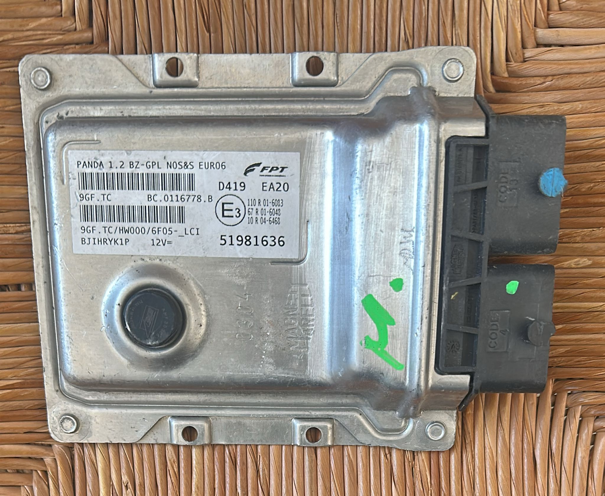 FIAT PANDA 1.2 LPG MAGNETI MARELLI 9GF.TC FIAT 51981636 9GFTC eur06 hw000