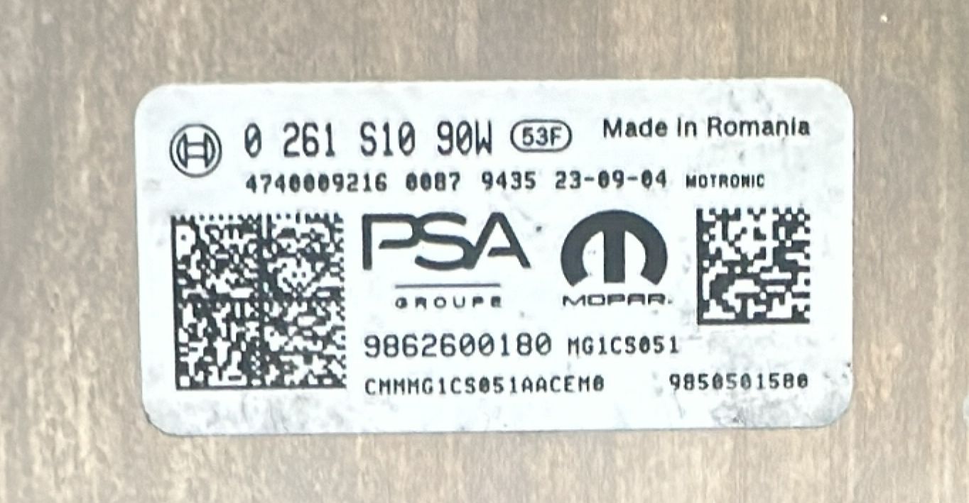 ECU centralina 0261S1090W 9862600180 MG1CS051