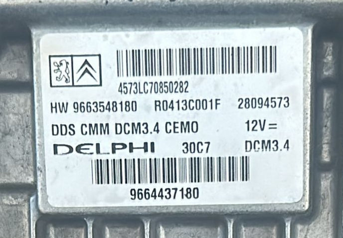 CENTRALINA MOTORE CITROEN PEUGEOT 2.0 HDI DELPHI DCM3.4 R0413C001F 28094573 HW 9663548180 9664437180