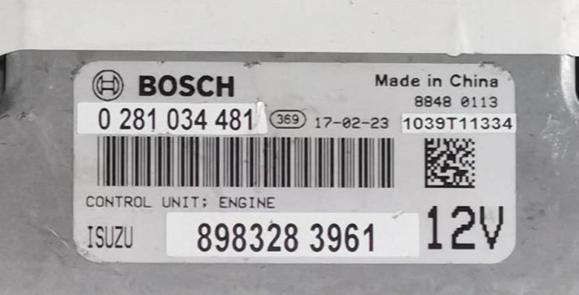 Centralina motore ISUZU D-MAX II 1.9 DDI 0281034481 8983283961 EDC17C83