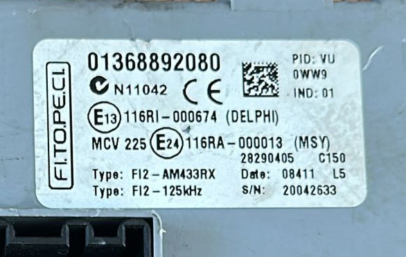 ECU BODY Citroen Nemo Bipper  01368892080 28330961 FITOPECI