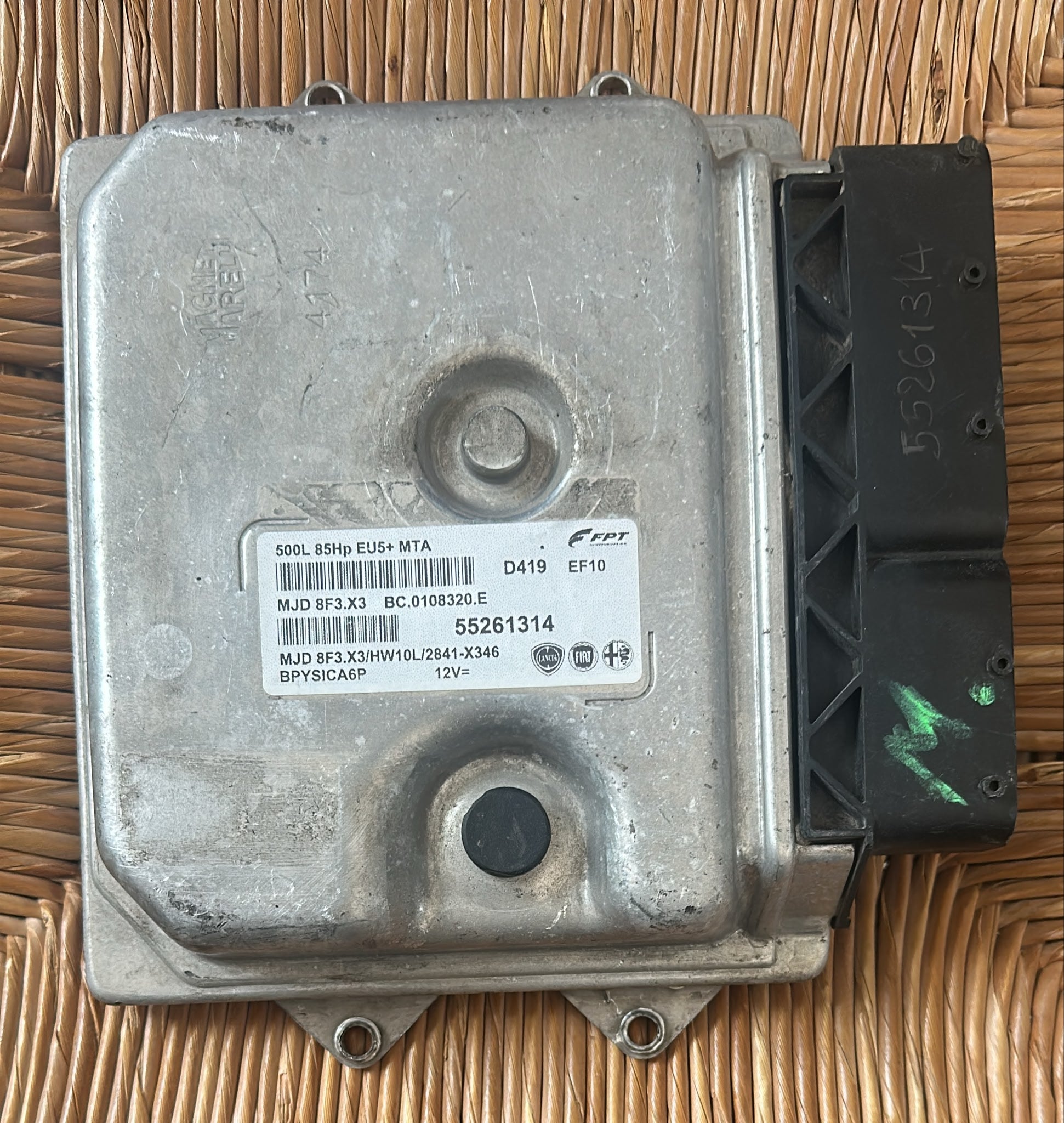 55261314 ECU CENTRALINA FIAT 500L 85HP 55261314 MJD 8F3.X3 HW10L MJD8F3.X3