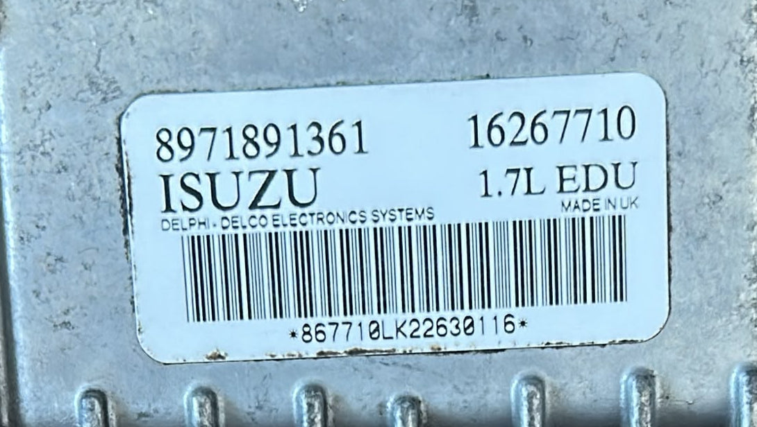 8971891361 CENTRALINA POMPA INIEZIONE OPEL CORSA 1.7 55KW 3P D 5M 16267710