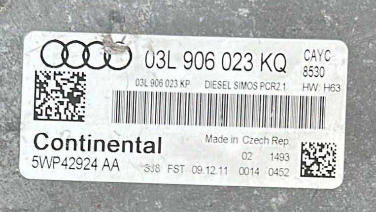 CENTRALINA INIEZIONE PER AUDI A1 SPORTBACK (8XA) 03L906023KQ 5WP42924AA CAYC DIESEL simos pcr2.1