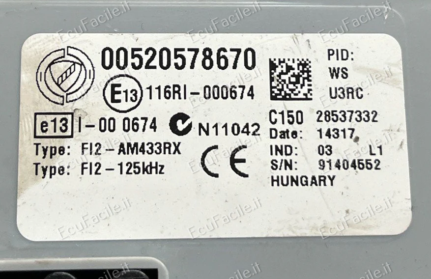 Centralina scatola fusibile 00520578670 Fiat Punto Evo 2012-2018 IND 03 L1