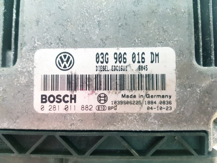 ECU VW VOLKSWAGEN CADDY 1.9 TDI 03G906016DM 0281011882 EDC 16U1-5.41