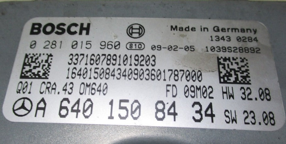ECU MERCEDES W169 0281015960 A6401508434 EDC 16C32-5.43