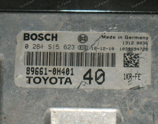 Ecu centralina motore toyota 0261s15623 89661-0h401 1kr-fe ME 17.9.52