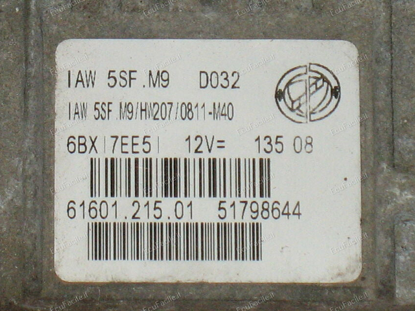 ECU LANCIA IAW 5SFM9 HW207 51798644 IAW 5SF.M9 HW207 vergine