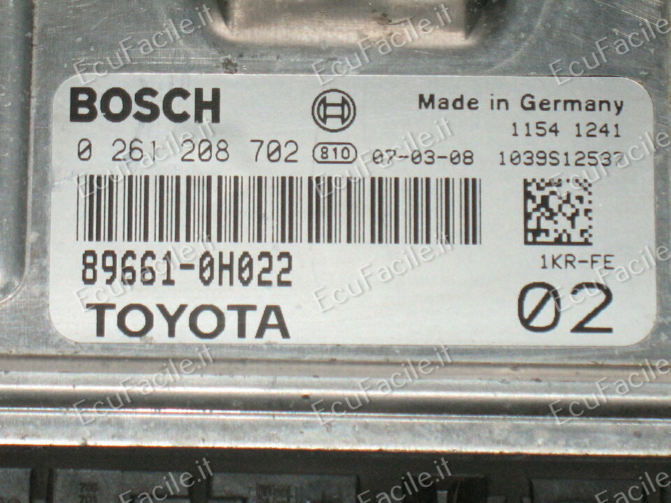 ECU TOYOTA AYGO C2 1.0 2007 BOSCH 0261208702 89661-0H023 M7.9.5