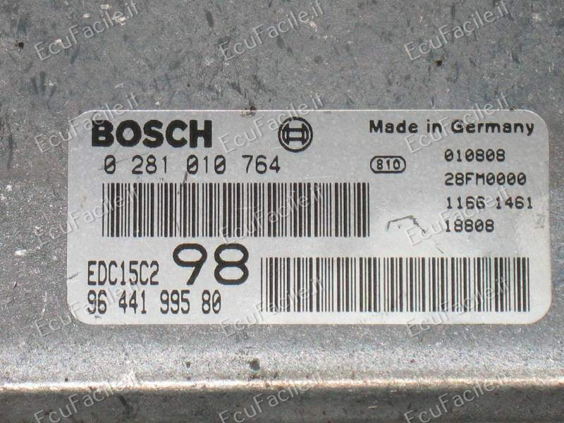 Centralina ECU Motore Citroën C5 / Xsara / Peugeot 406 2.2 HDI 16V | BOSCH EDC15C2 | 0281010764 | 9644199580