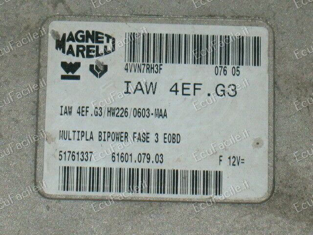 Fiat multipla bipower 51761337 marelli iaw 4ef.g3 hw226 0603-MAA aw4ef.g3