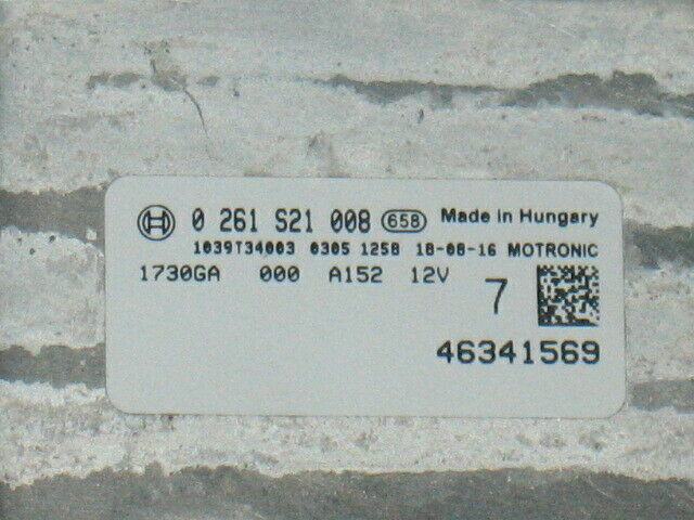 500 1.4 ABARTH 46344312 0261S21008 10SW044422 7 150HP K-TAG BOSCH ME17.3.0