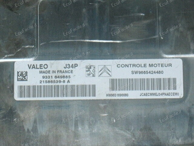 ECU 207 C3 VALEO J34P SW9665424480 HW 9651696680 9665424480