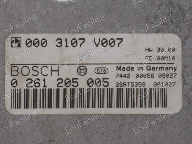 ECU SMART 0.6 BOSCH 0261205005 0003107V007 26RT5497