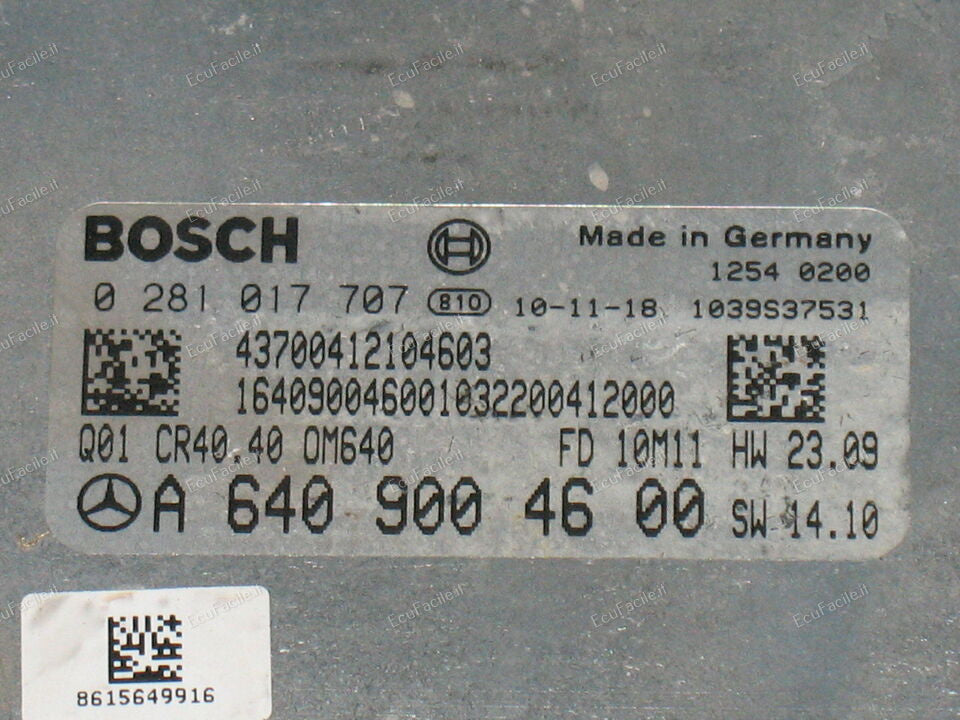 ECU CENTRALINA MERCEDES W169 2.0 0281017707 A6409004600 CR40.40