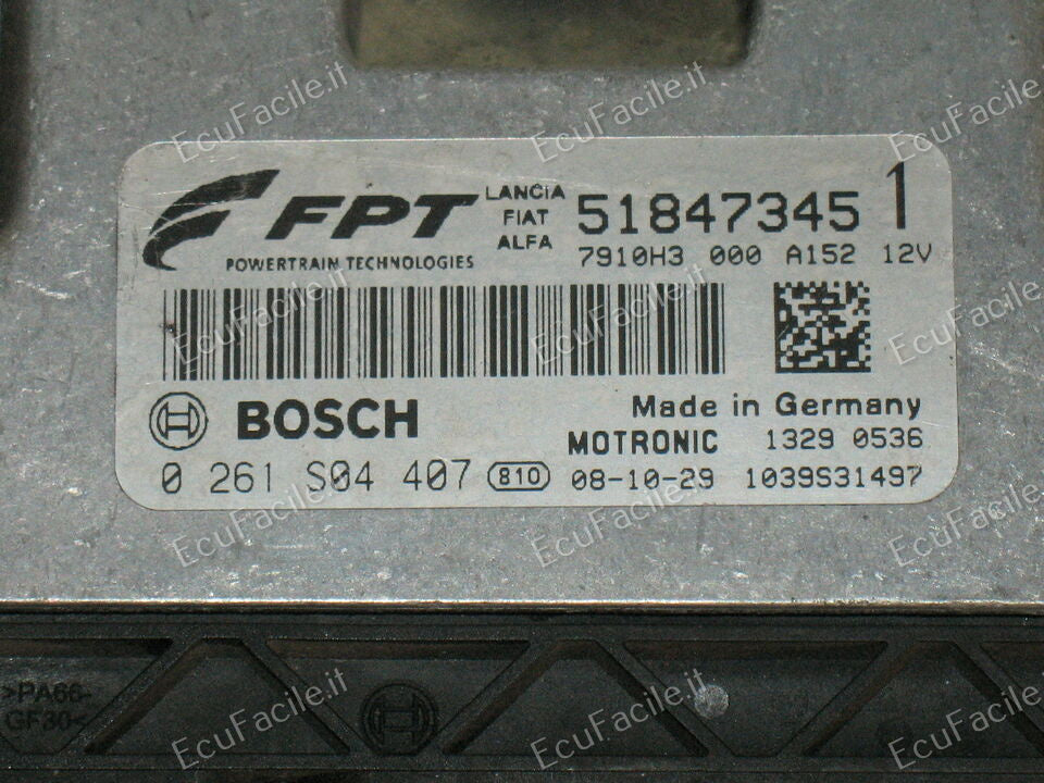 ECU Alfa Mito 1.4 16v 0261S04407 FPT 51847345 ME7 9.10
