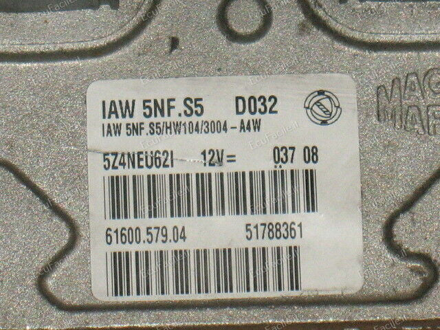 ECU FIAT PANDA 1.2 8V IAW 5NF.S5 HW104 51788361 IAW5NF.S5