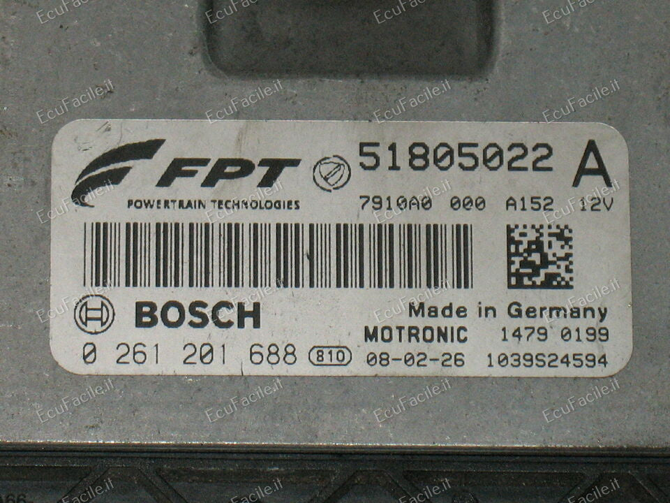 ECU Fiat Bravo II 1.4 T-Jet 88kW Bosch ME7.9.10 0261201688 51805022 51842535C