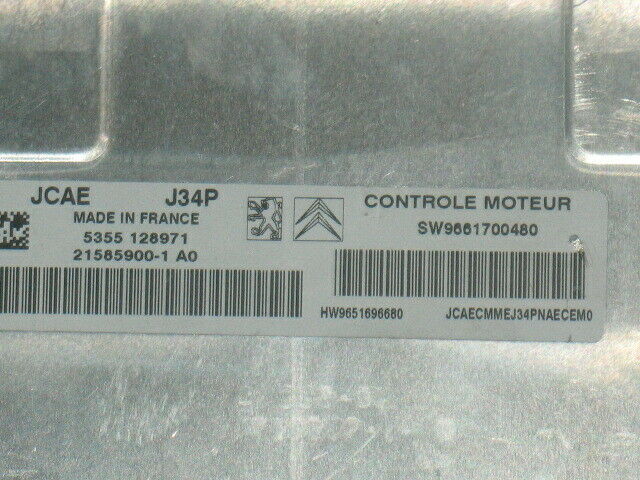 Ecu peugeot 206 C3 1.4 jcae j34p HW 9655883280 SW 9661700480