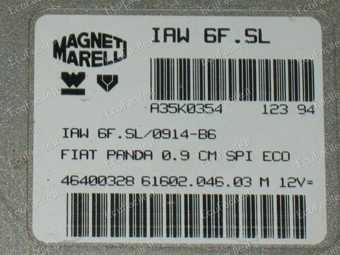 Ecu centralina motore fiat panda 0.9 iaw 6f.sl iaw6fsl 46400328