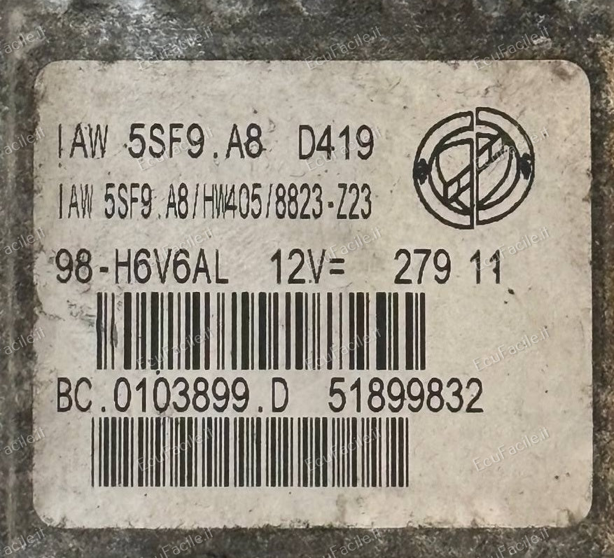 FIAT G.PUNTO EVO IAW 5SF9.A8 51899832 ANCHE 51891845 HW405