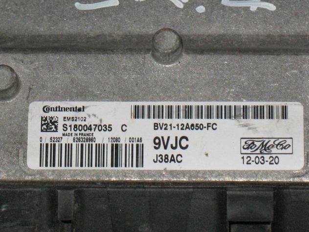 Centralina ECU Motore Ford B-Max / Fiesta | CONTINENTAL EMS2102 | S180047035C | BV21-12A650-FC | 9VJC