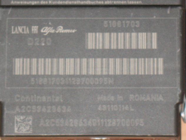 ECU AIRBAG FIAT 500L 51881703 A2C53428634