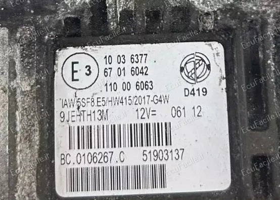 IAW 5SF8.E5 HW415 51903137 ECU FIAT IDEA LANCIA MUSA 350 MOTORE 1.4 16V