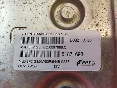 FIAT Punto EVO MJD 8F2.G3 199A2000 diesel 1248 (09>12) HW00P 51871693