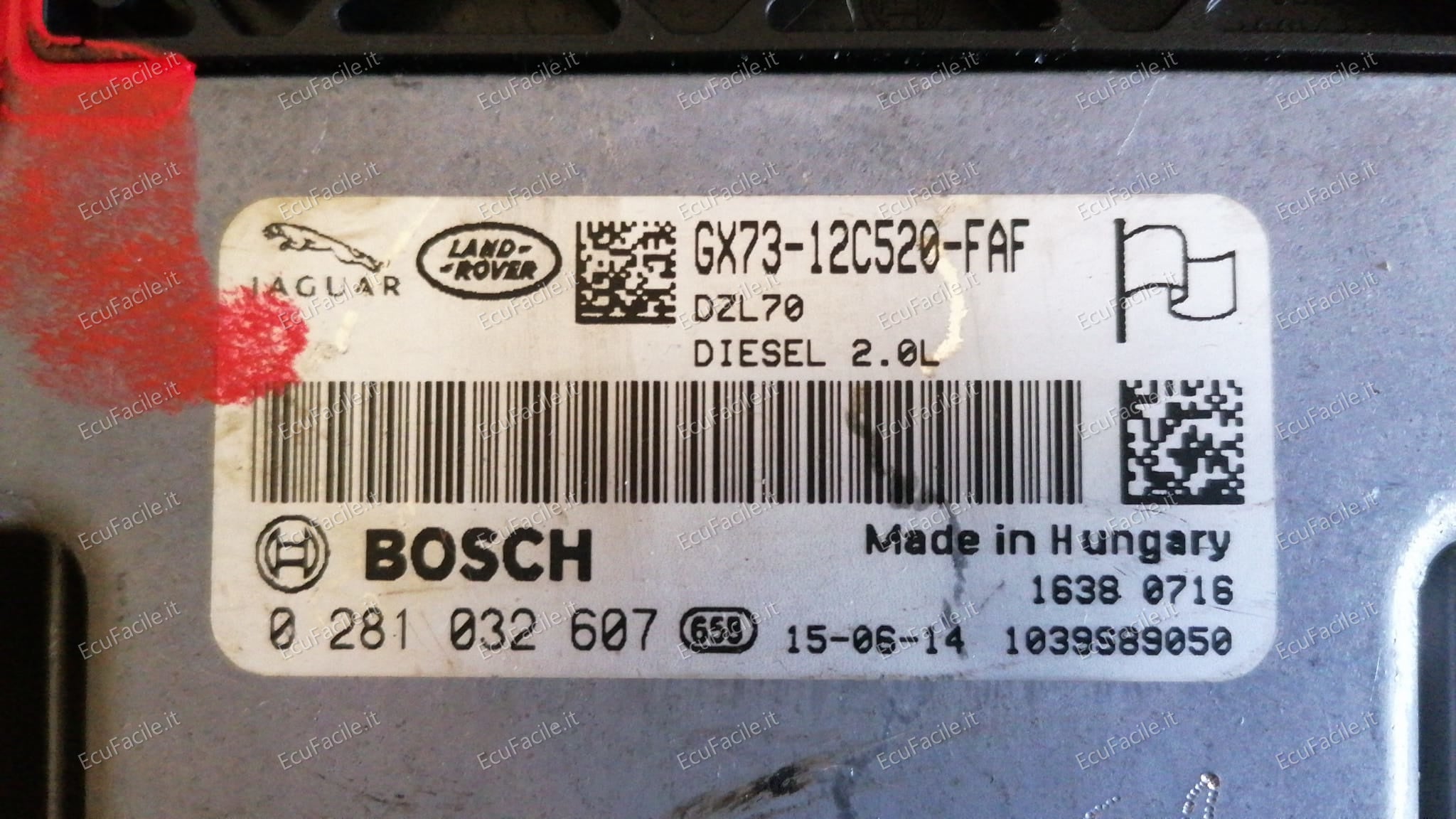 Ecu jaguar land rover evoque 2.0 0281032607 gx73-12c520-faf MEDC 17.9