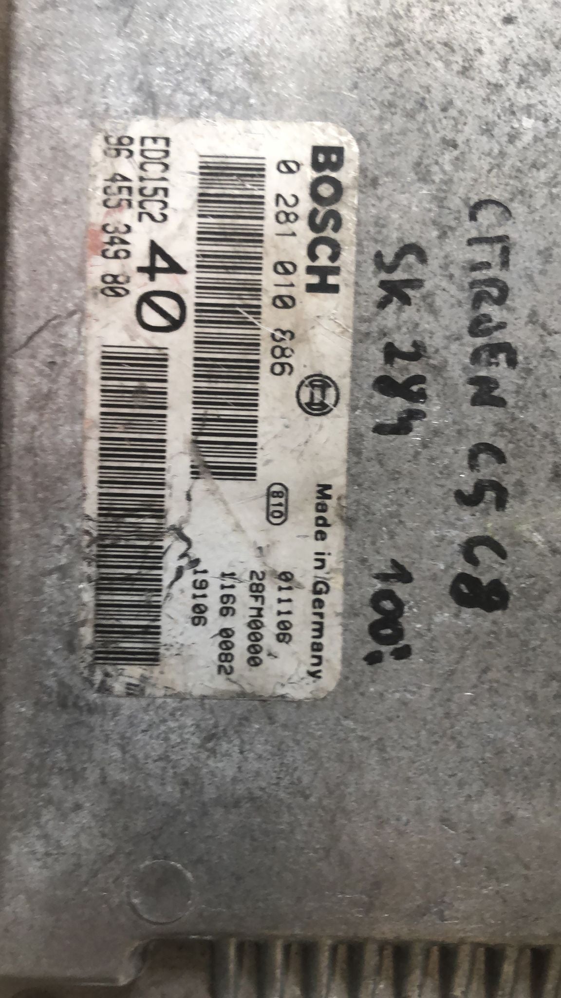 ECU CITROEN C5 2.2 HDI BOSCH 0281010886 9645534980 EDC 15C2-10.1