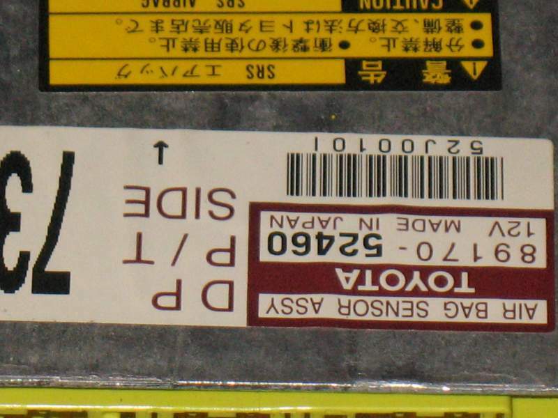 2005 TOYOTA YARIS 1.5 Sport Airbag ECU 89170-52460