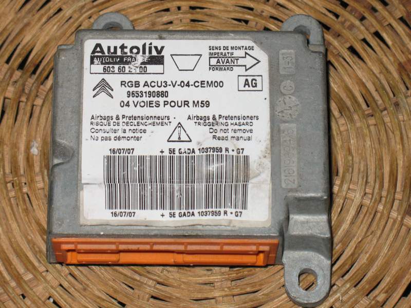 ECU Airbag Peugeot , 603602500, 9653190880, ACU3V04CEM00