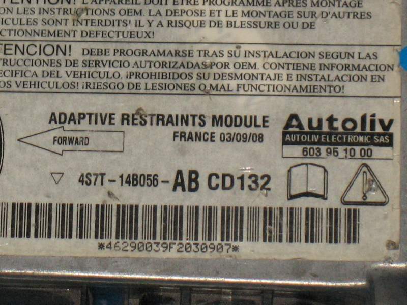 Ecu airbag ford mondeo mk3 4s7t14b056ab cd132 603951000