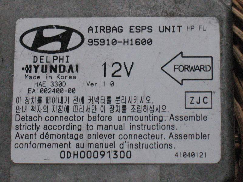 Airbag hyundai terracan 2005 95910h1600