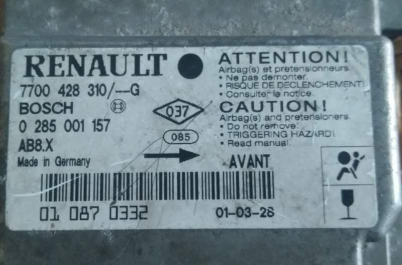 CENTRALINA ECU Airbag Renault Clio 2 0285001157 7700428310G