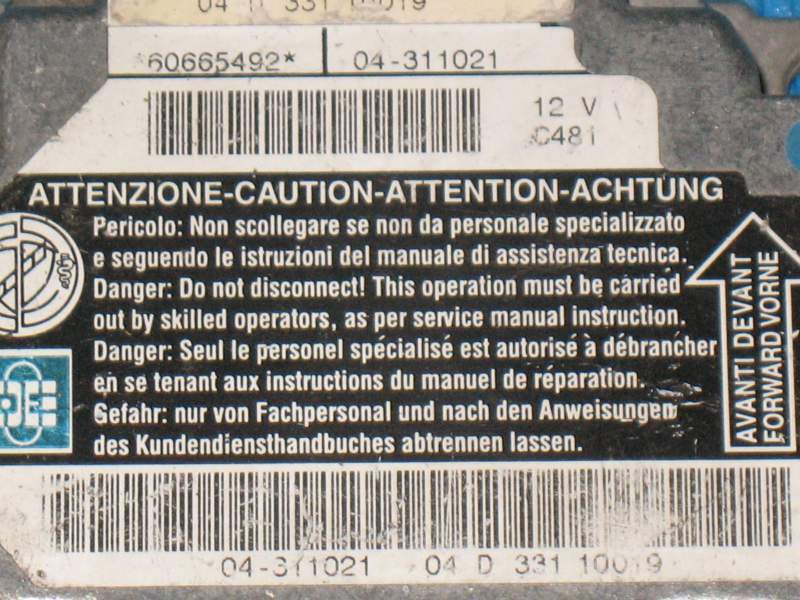 ECU Airbag 60665492 04-311021 04 D 331 10059 ALFA ROMEO 156
