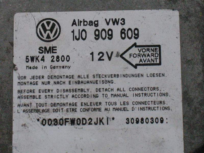 AIRBAG VW Golf IV Polo Seat Ibizia 1J0909609 SIEMENS 5WK42800