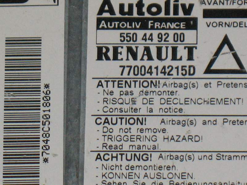 7700414215D 550449200 Renault Laguna Airbag ECU