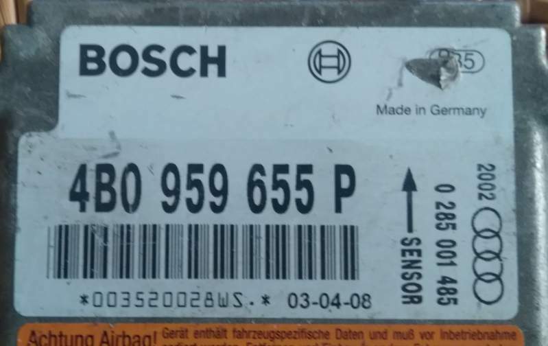 Centralina airbag audi a6 4b0959655p 0285001485