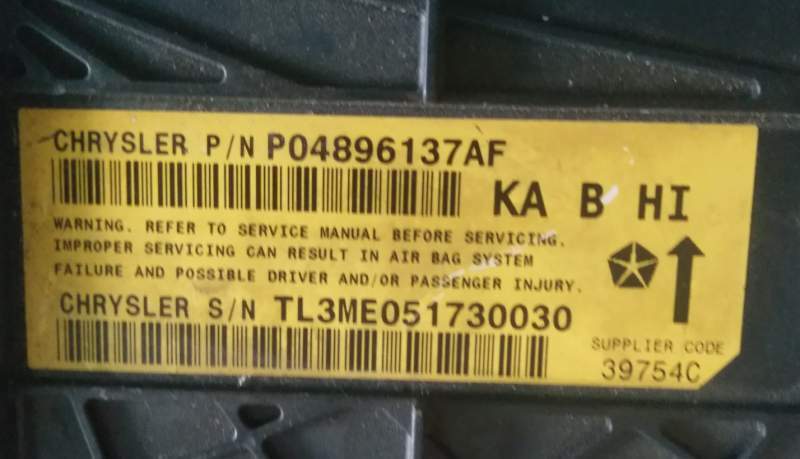 ECU CHRYSLER P04896137AF TL3ME051730030 KA B HI 39754C